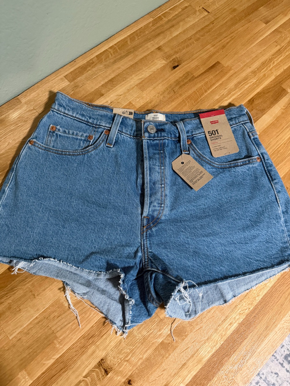 Levi's 501 Original Cutoff Jean Shorts - Light Blue